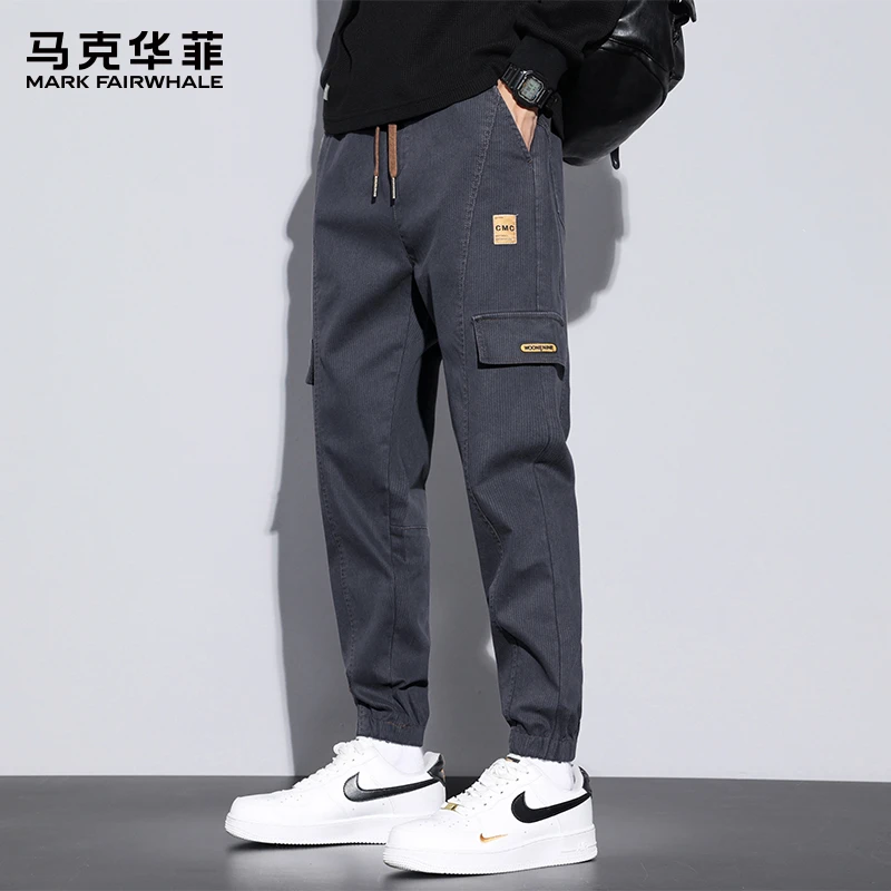 马克华菲潮牌工装休闲裤男士2025春秋新款宽松束脚男裤百搭九分裤