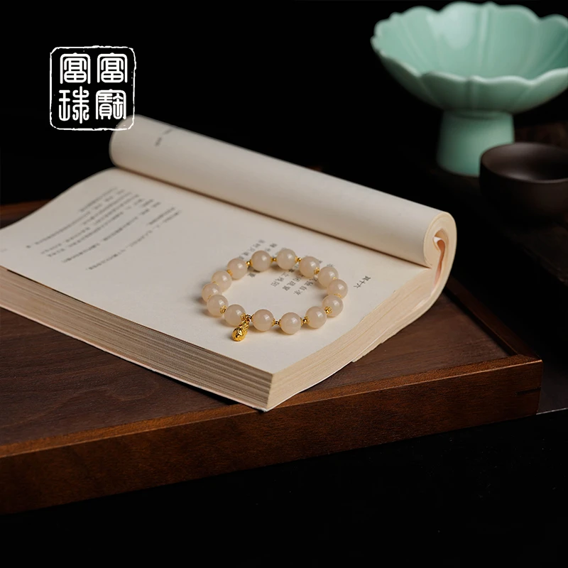 【斯月】富富珠宝 和田玉18k金百搭手串（天然珠宝多样性发）