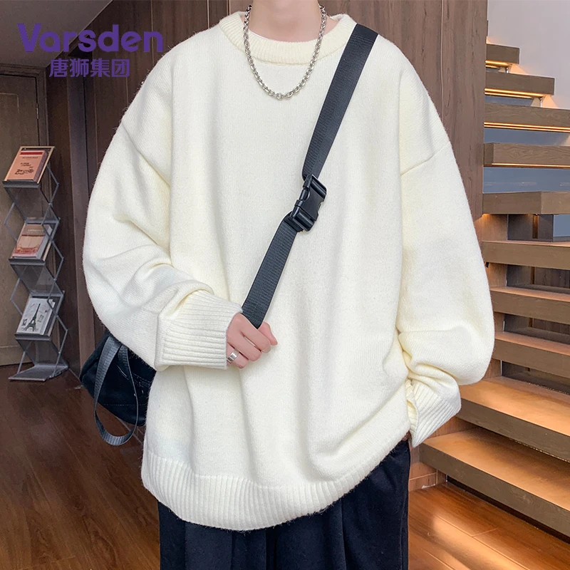 唐狮集团Varsden复古潮牌慵懒风秋冬加厚针织毛衣宽松情侣款上衣