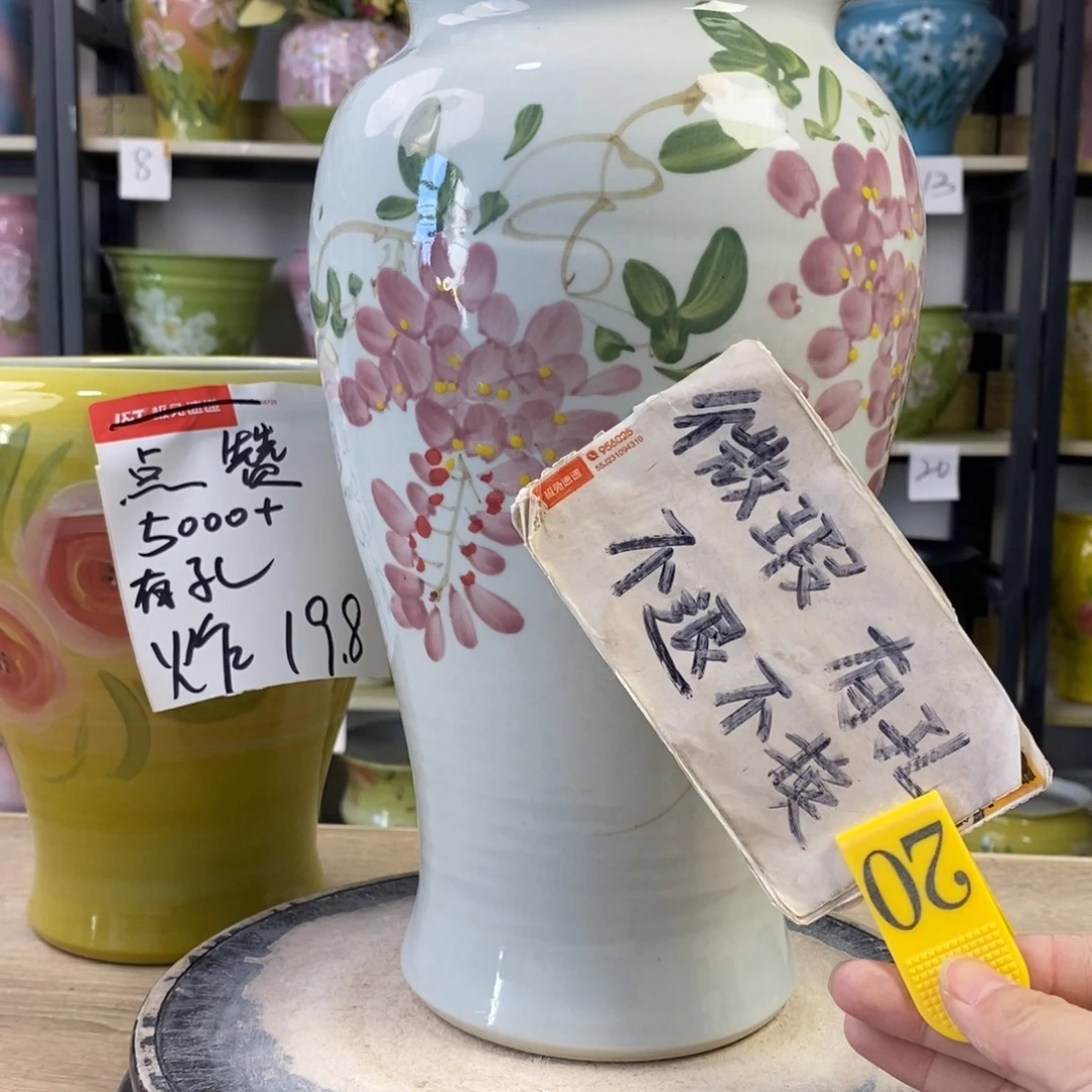 景德镇手工手绘陶瓷花盆