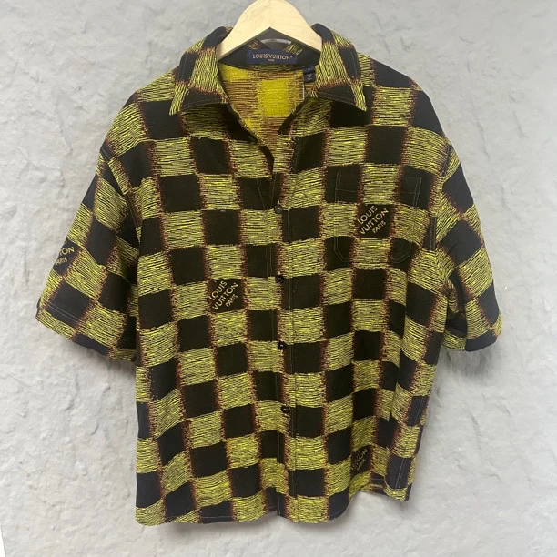 未使用 LouisVuitton/路易威登 扎染棋盘格 短袖 衬衫 MD1223