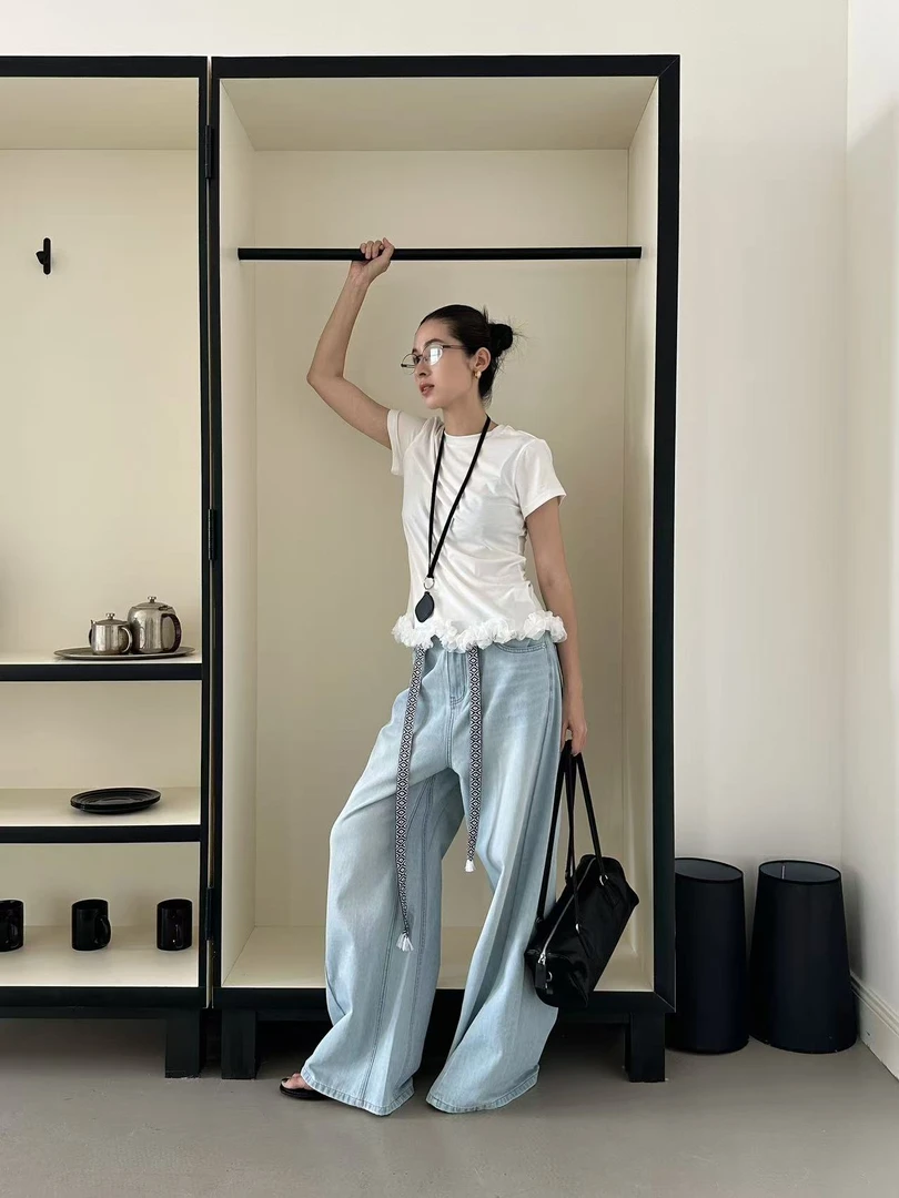【欧尼最爱的腿精裤】博主感直筒宽松牛仔裤 Alter193
