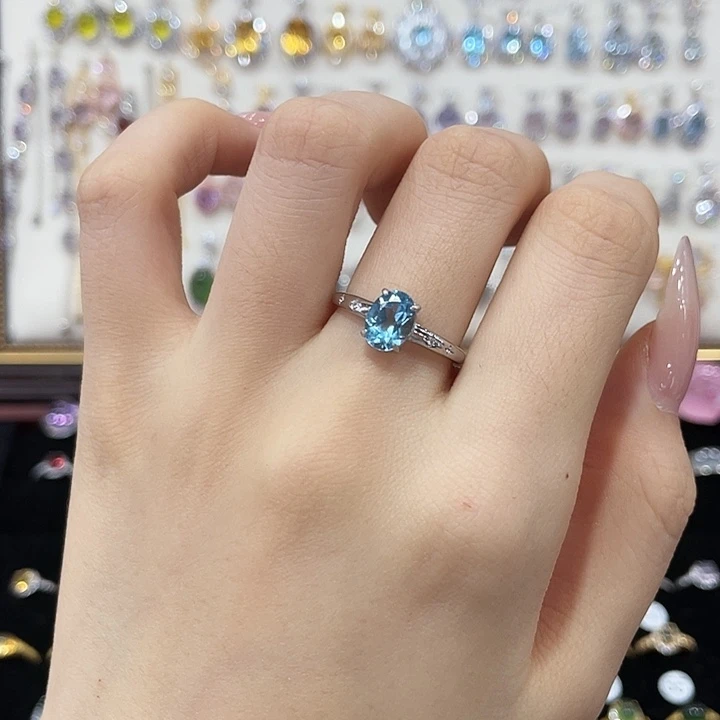 托帕石银S925镶嵌戒指