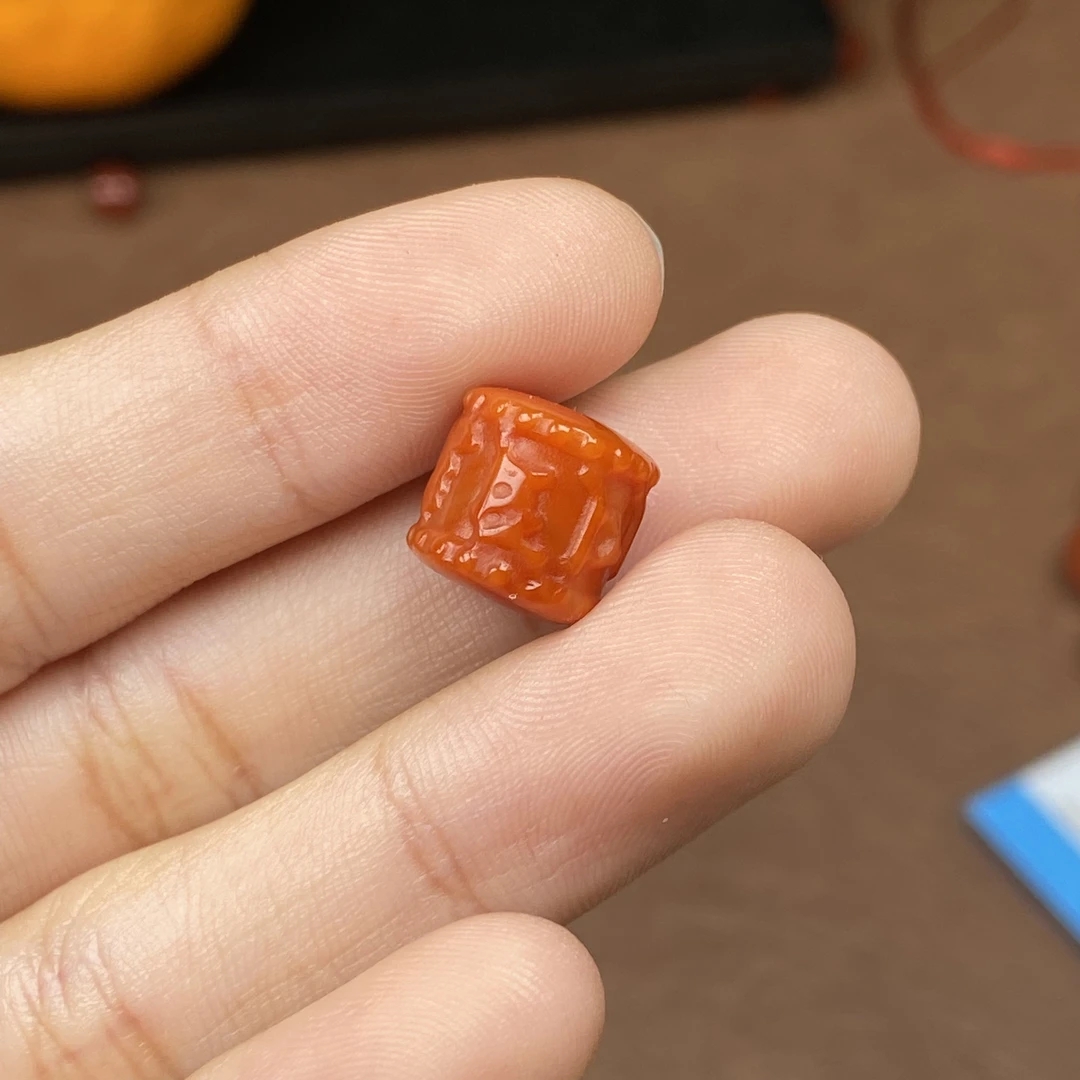 南红玛瑙桶珠顶珠对珠六字真言直切卡11mm直播间选购多样性发一