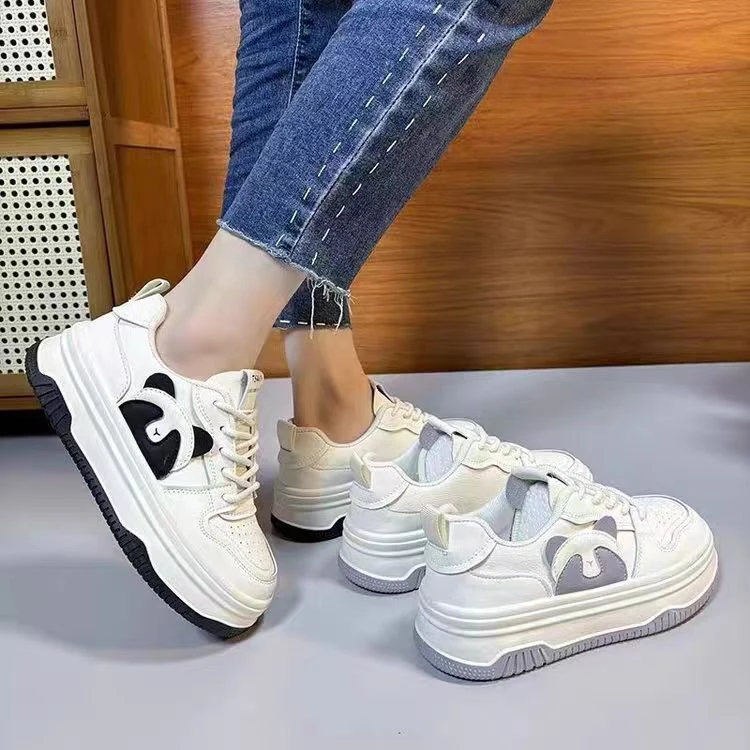新款大头黑白熊猫鞋女春春秋百搭厚底运动小众休闲板鞋爆款50211