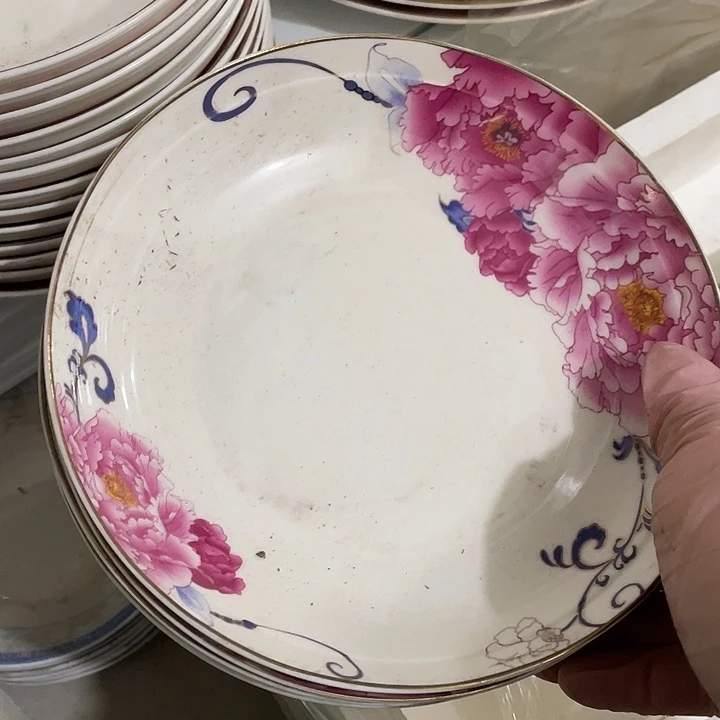 瓷片佳美窝盘4个 微瑕