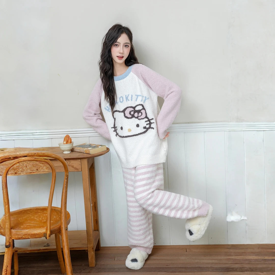 秋季女大童家居服套装卡通时尚长袖+长裤睡衣套装亲子装-SW125