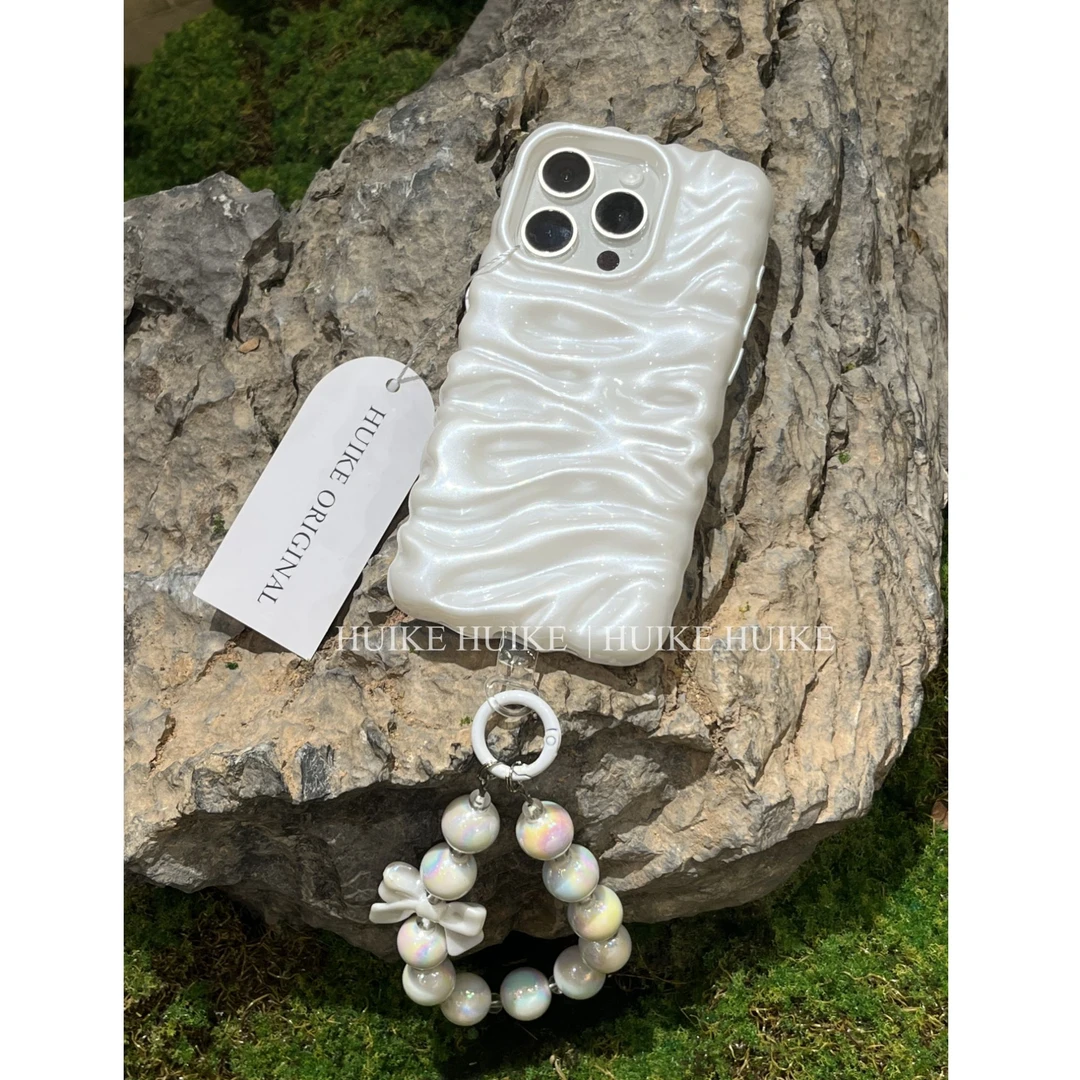 气质珍珠白防摔气囊适用苹果17pro手机壳iphone16/15/14/13promax
