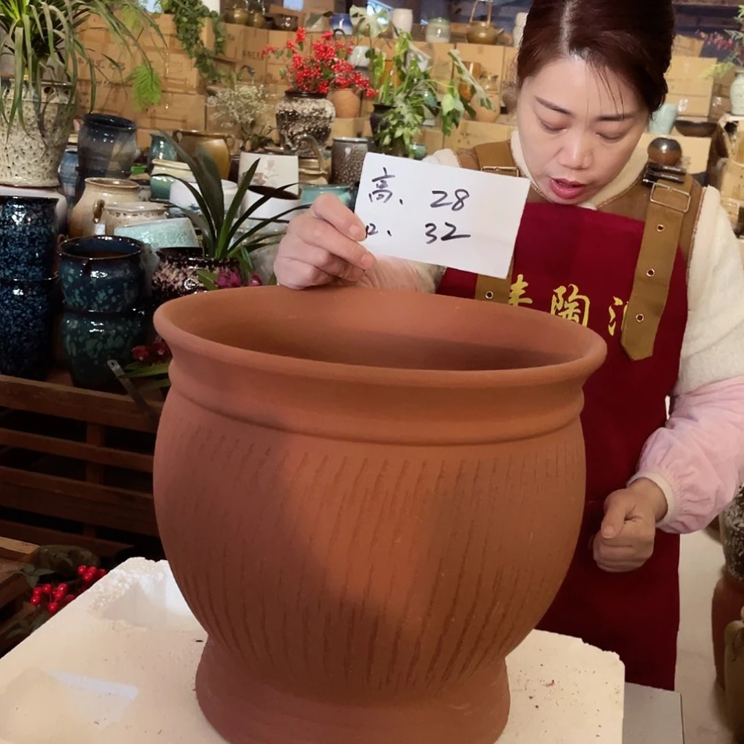 紫砂花盆高度28口径32