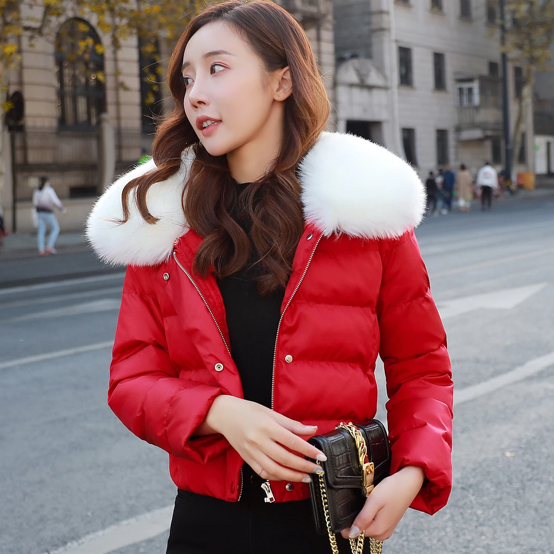 羽绒棉服女短款2025年冬季新款小个子高腰修身棉衣秋冬小棉袄外套