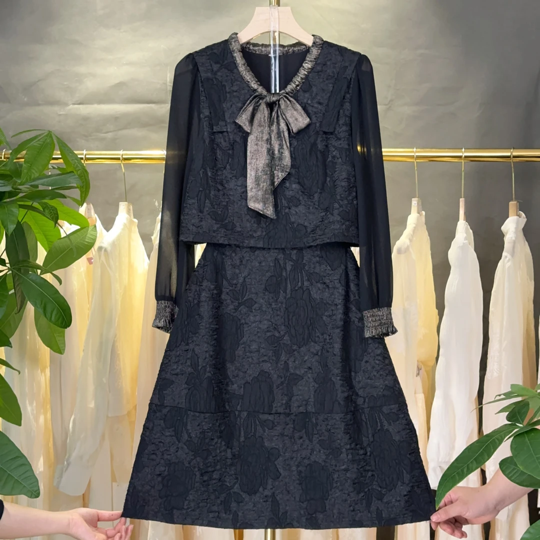 【RG5210】2025年新款蕾丝显瘦气质轻奢时尚网红复古连衣裙