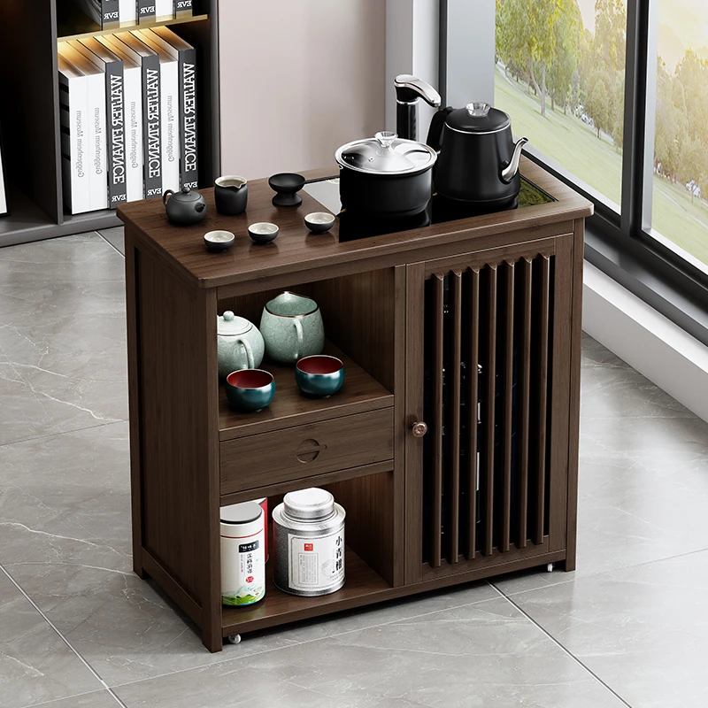 移动茶台小茶桌家用中式茶水柜茶车带轮茶几功夫茶具套组烧水一体