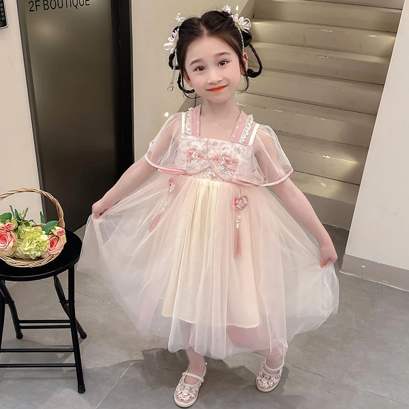 汉服女童连衣裙夏季新款中国儿童国风公主宝宝夏装裙子