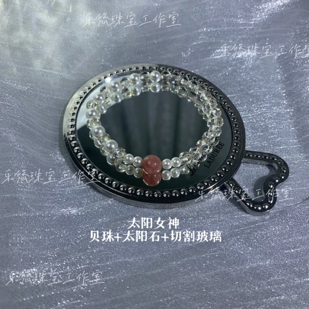 小众原创时尚切割玻璃水晶贝珠手链无