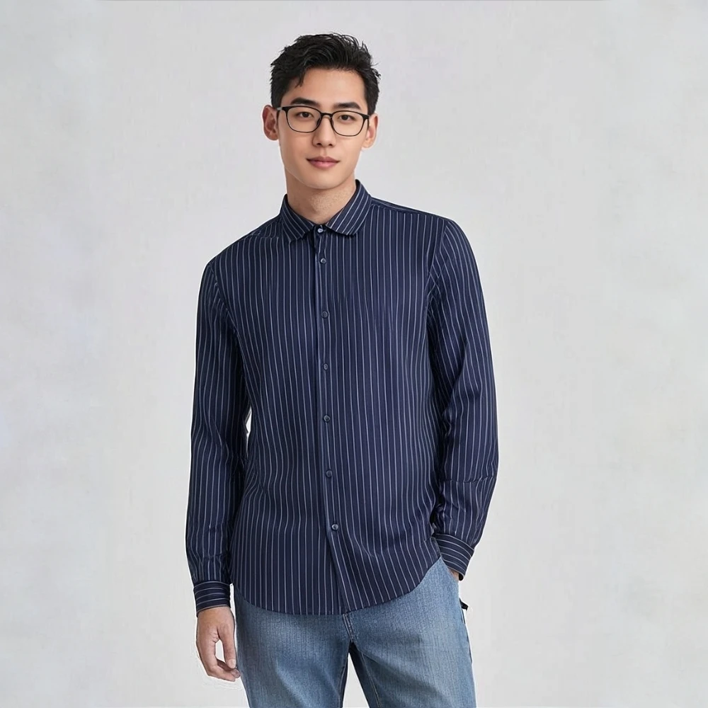 意大利玛卓托羊毛加桑蚕丝秋季长袖衬衫