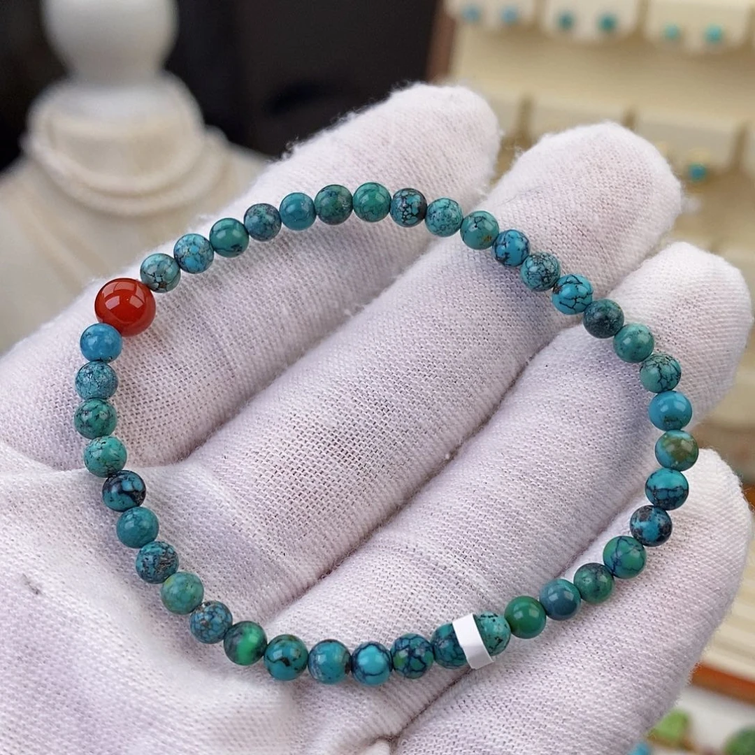 绿松石戒指银S925镶嵌