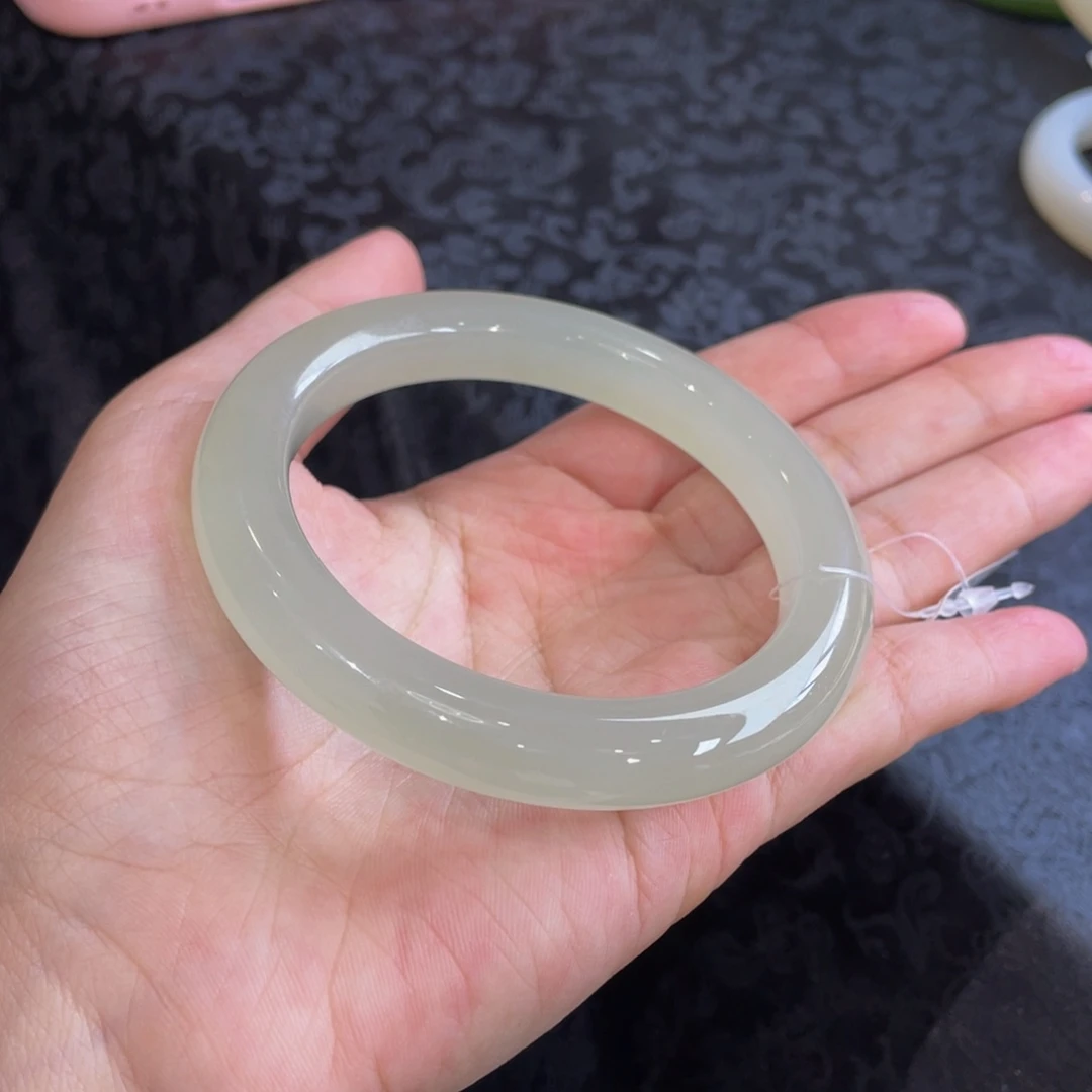 未镶嵌手镯和田玉-高冰玻璃底晴水 56 57