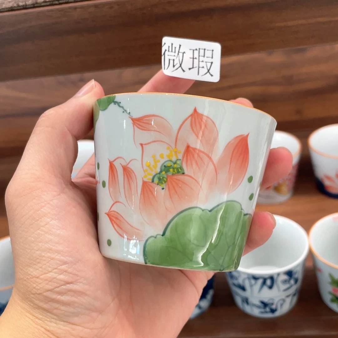 釉下手绘茶具微瑕