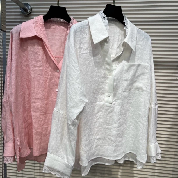 帛与绣┃春树下┃2025新品百搭简约高级亚麻女上衣衬衣