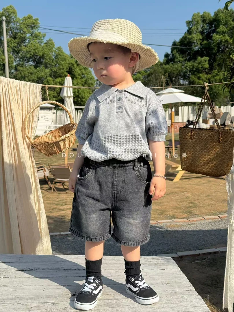 Doodonii 豆泥 2025韩版儿童夏季新款牛仔短裤男女童百搭休闲中裤