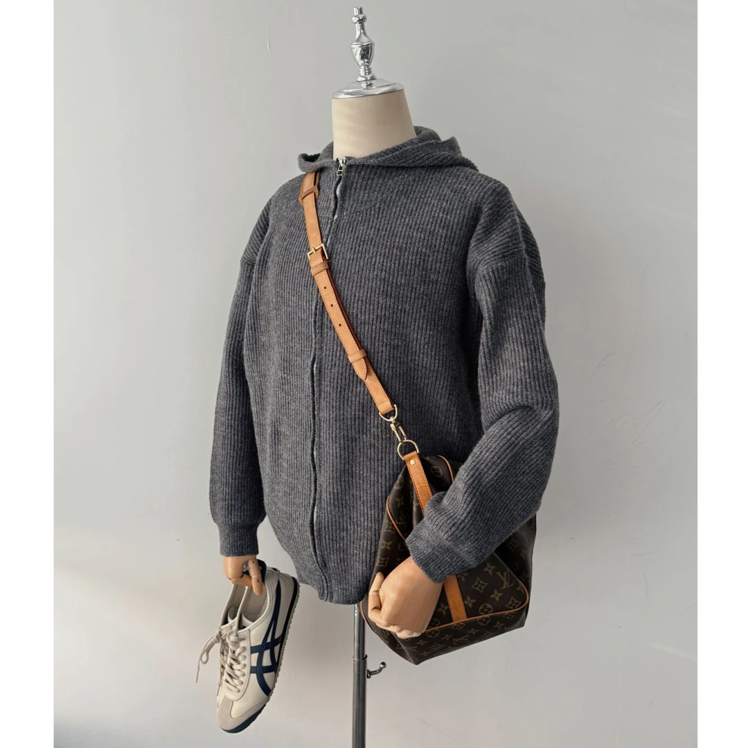 2025重磅北极绒高质量毛衣美式高街复古针织衫外套百搭慵懒风