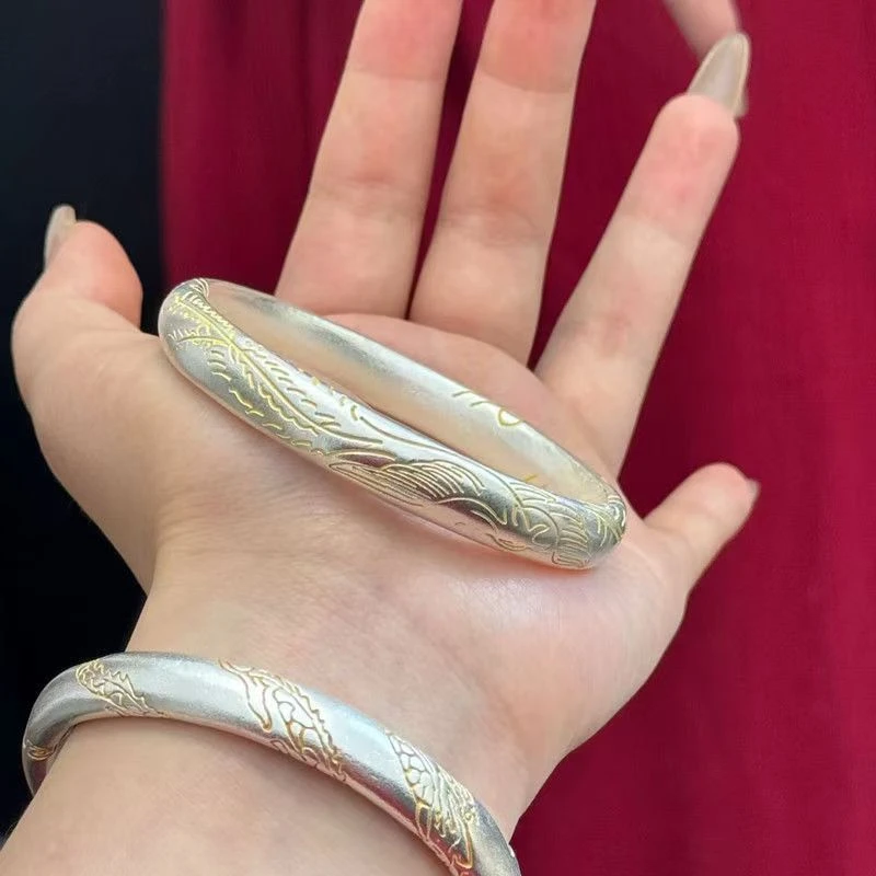 足银纯999手镯凤舞手镯高级送妈妈送朋友WSZ-42