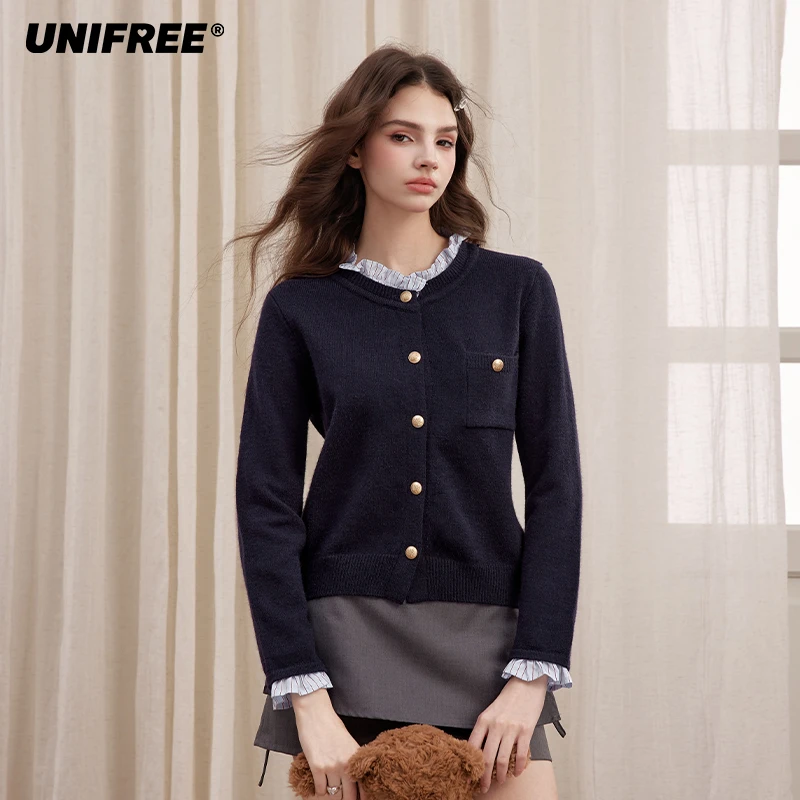 0005【金拐子专属】UNIFREE假两件长袖针织衫开衫U253N136B1B1
