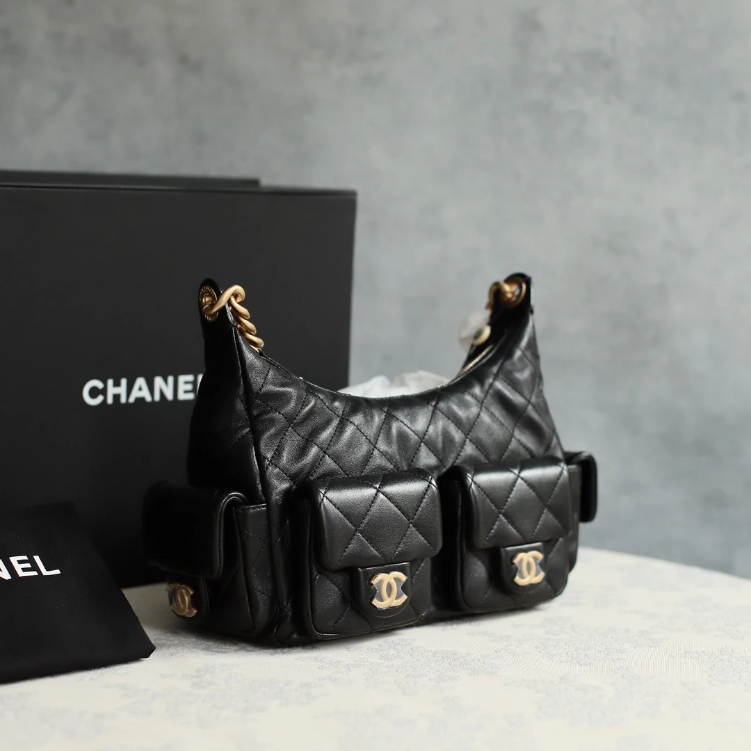 99新 Chanel/香奈儿 【九筒奢品】hobo包/芯片款/单肩包/8401