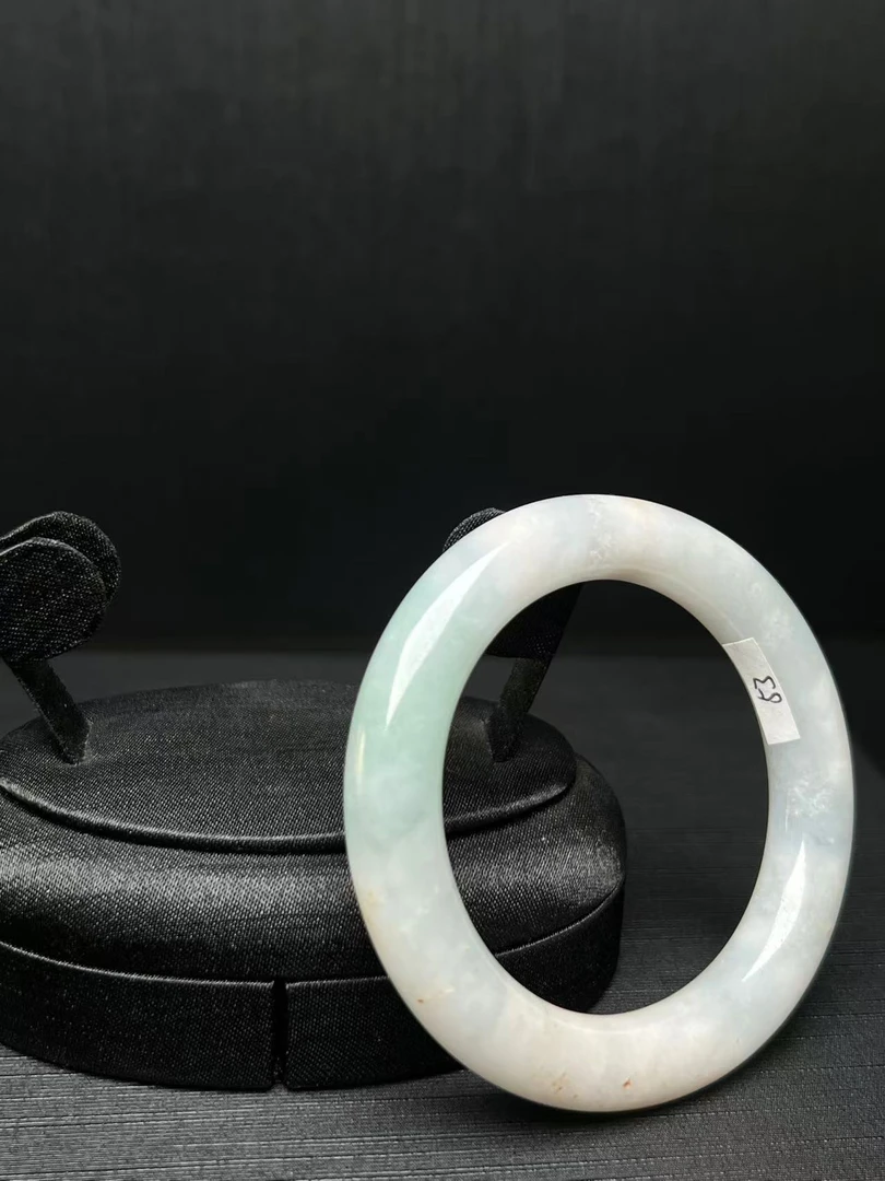 缅甸天然A货翡翠 桂花晴底圆条手镯