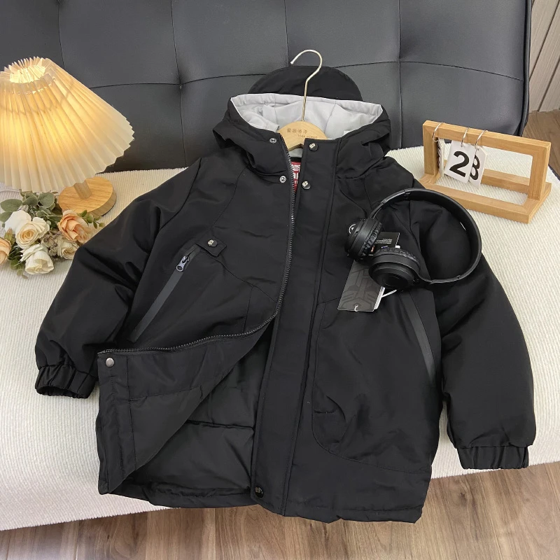 佑妈家童装 男女童冬款棉服 儿童中长款棉袄中大童加厚冬装