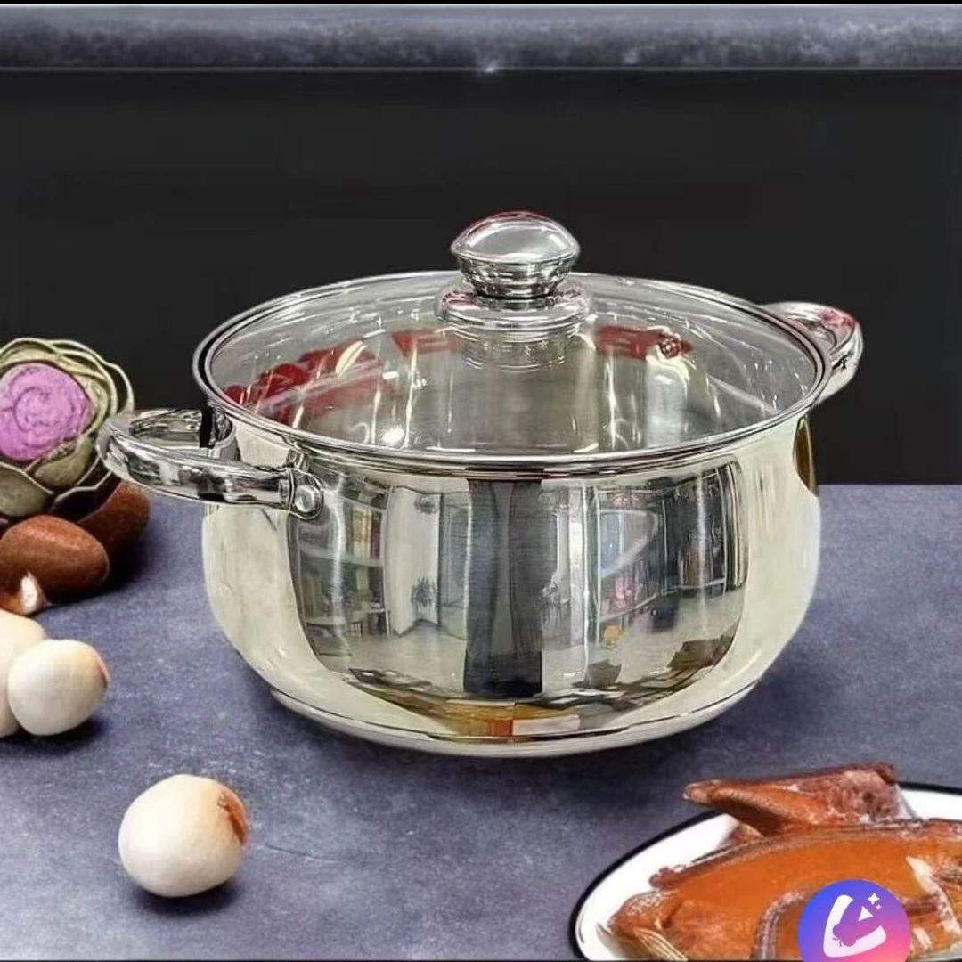 【热销爆款】24CM加厚大肚锅不锈钢汤锅煲大容量苹果锅