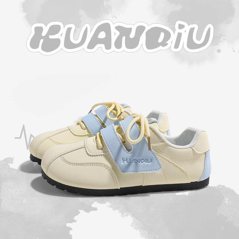 环球芭蕾风德训鞋女款2025新款秋季百搭chic鞋子女魔术贴休闲鞋子