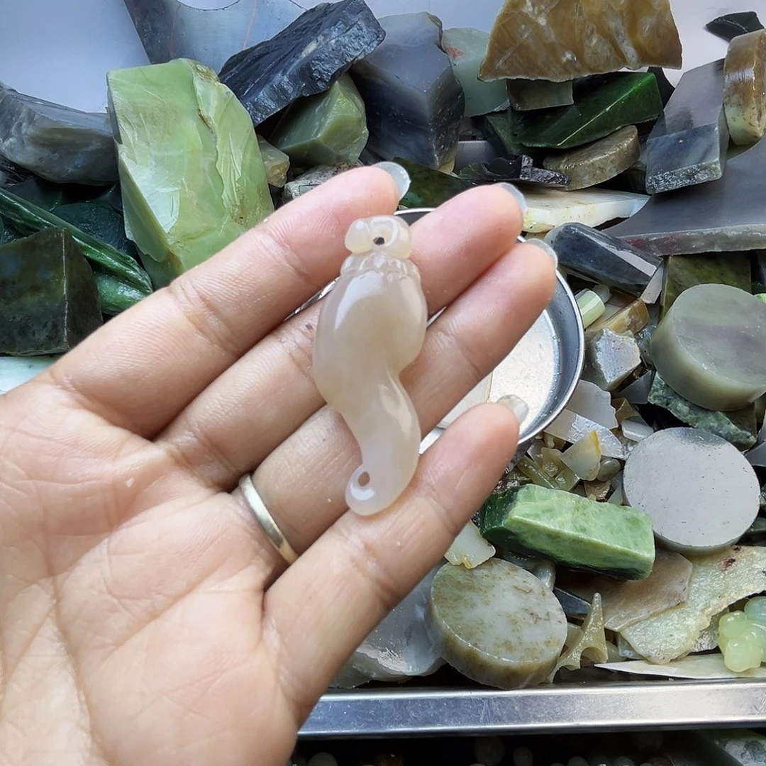 未镶嵌和田玉珠宝半成品朗*