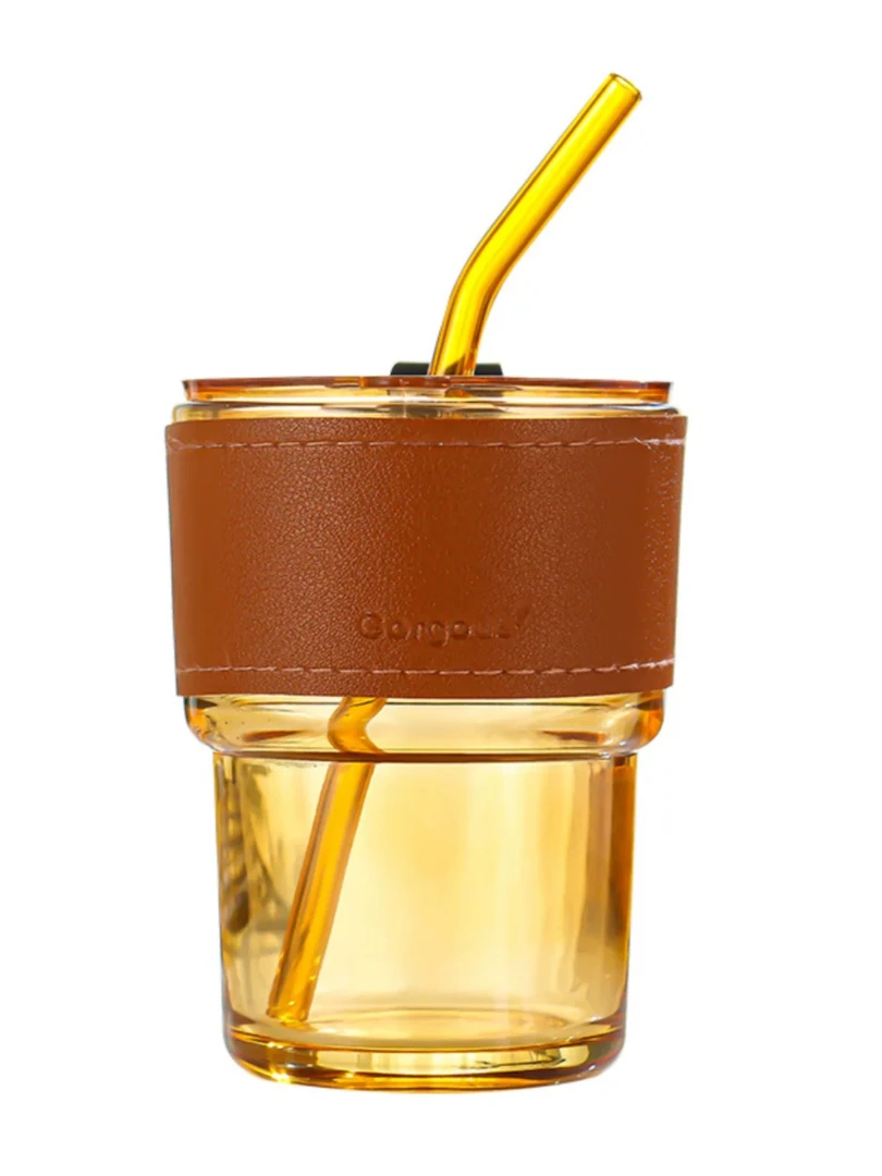 竹节吸管玻璃杯