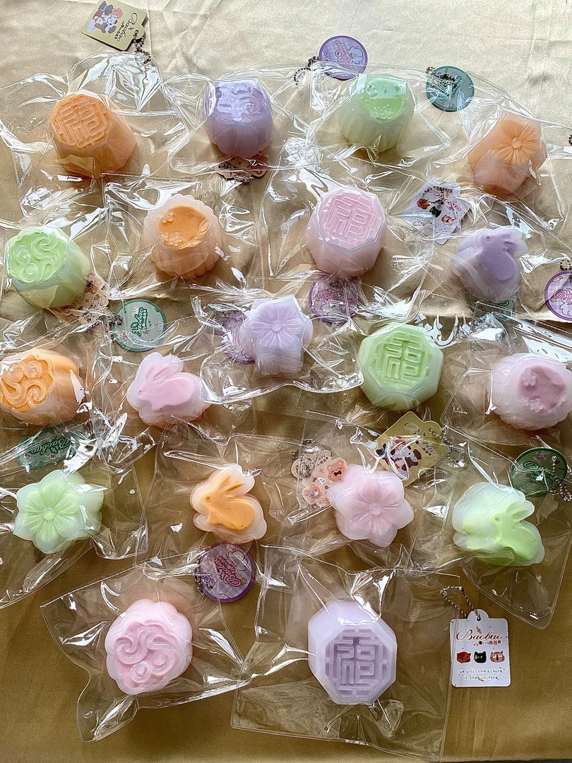 [冰皮月饼捏捏]~纯手工制作 硅胶捏捏乐礼物（默认瑕疵）