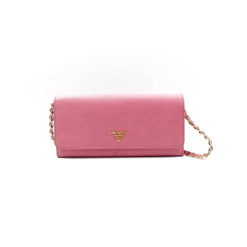 95新 Prada/普拉达 粉色十字纹单肩包 H_ZY0000423895