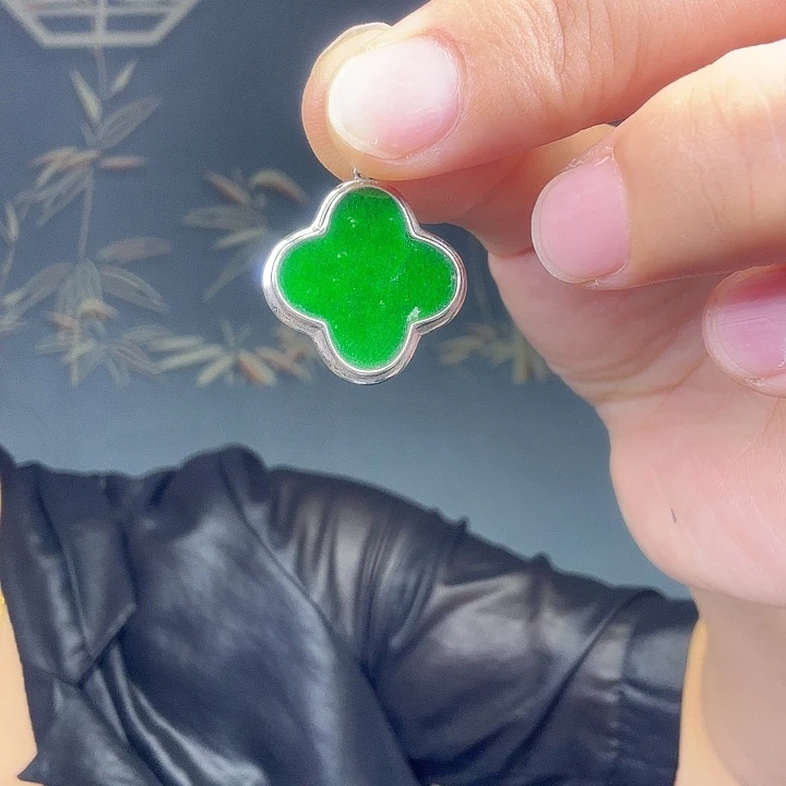 翡翠银S925镶嵌吊坠(不含链)特价