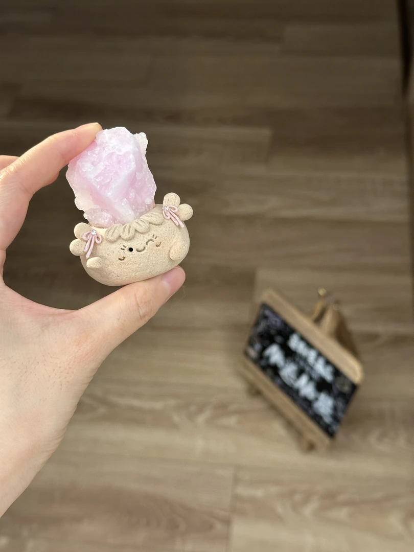 水晶小豆丁可爱粉纹石