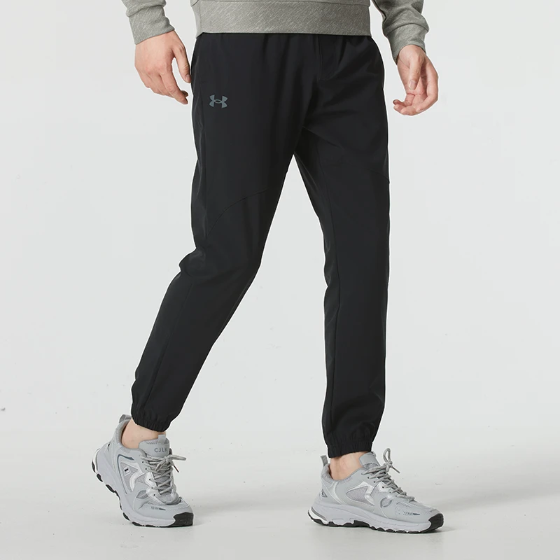 安德玛UA梭织长裤男秋季新款健身训练束脚裤休闲运动裤加长男裤