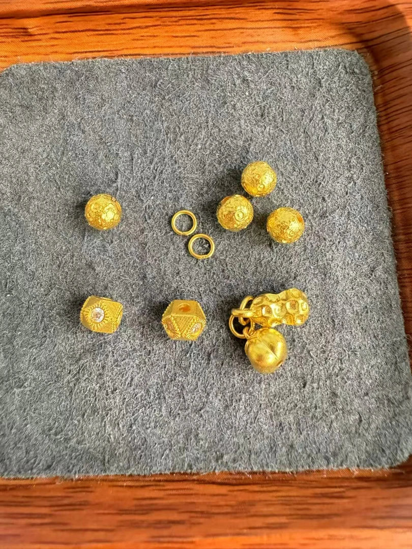 足金999 卡6星球珠好柿花生吊坠
