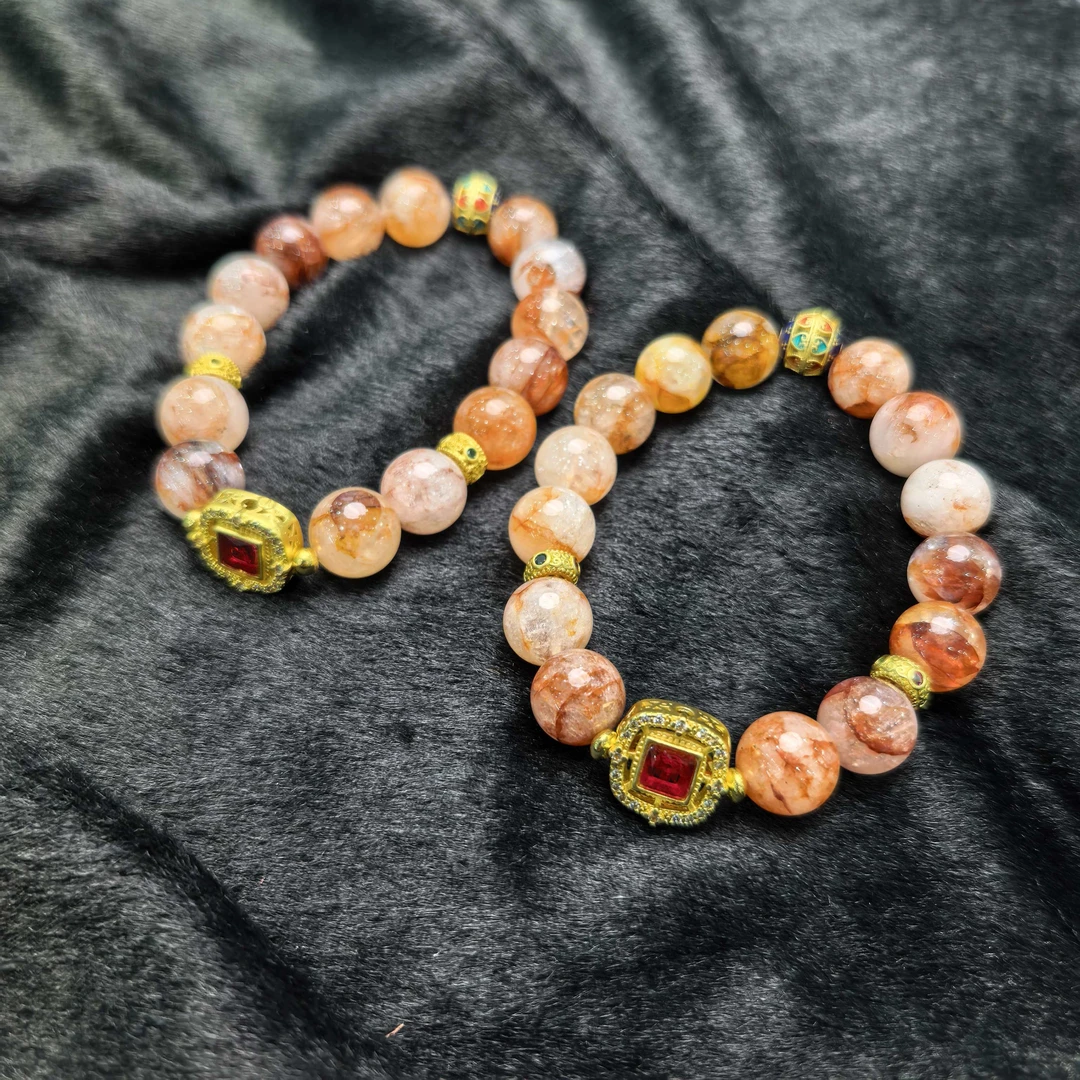 江德洋珠宝C3968七彩混沌玄灵太阳晶水晶手串多样性发货只发一件