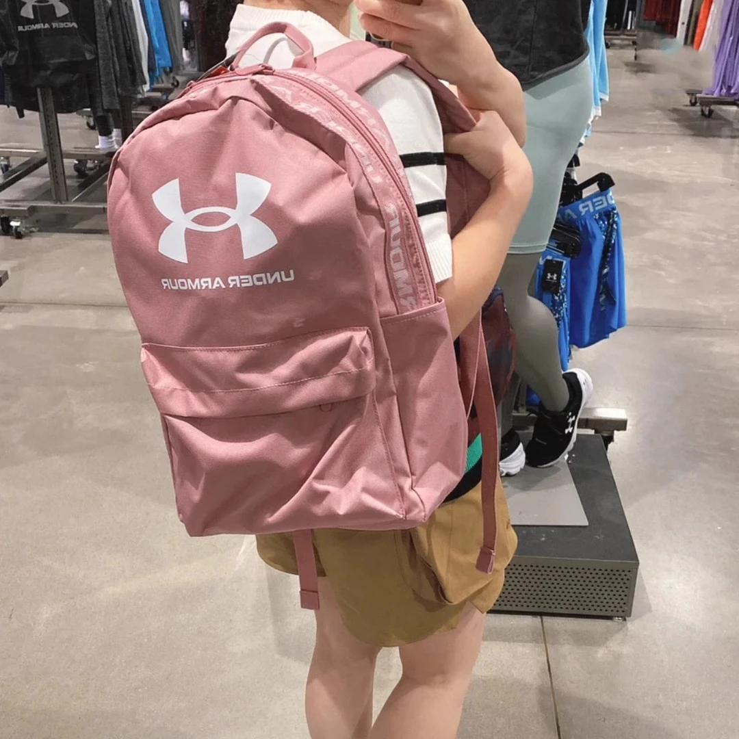 安德玛UA Sportstyle男女户外休闲运动包粉色健身双肩背包1364186