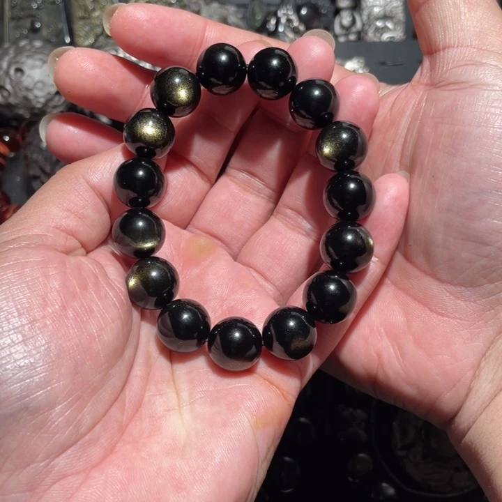 黑曜岩手串未镶嵌清*?