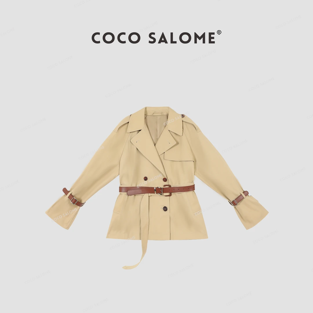 韩彬彬CS"维多利亚"100棉英伦风定制牛皮腰带风衣外套065M-(16)