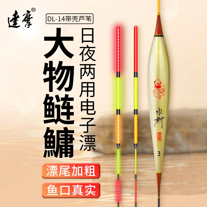 DAMOR/达摩达摩大物鲢鳙专用鱼漂加粗醒目夜钓芦苇电子漂DL-14