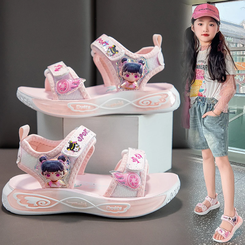 儿童运动凉鞋2025夏季新款女童学生凉鞋小女孩中大童休闲鞋沙滩鞋