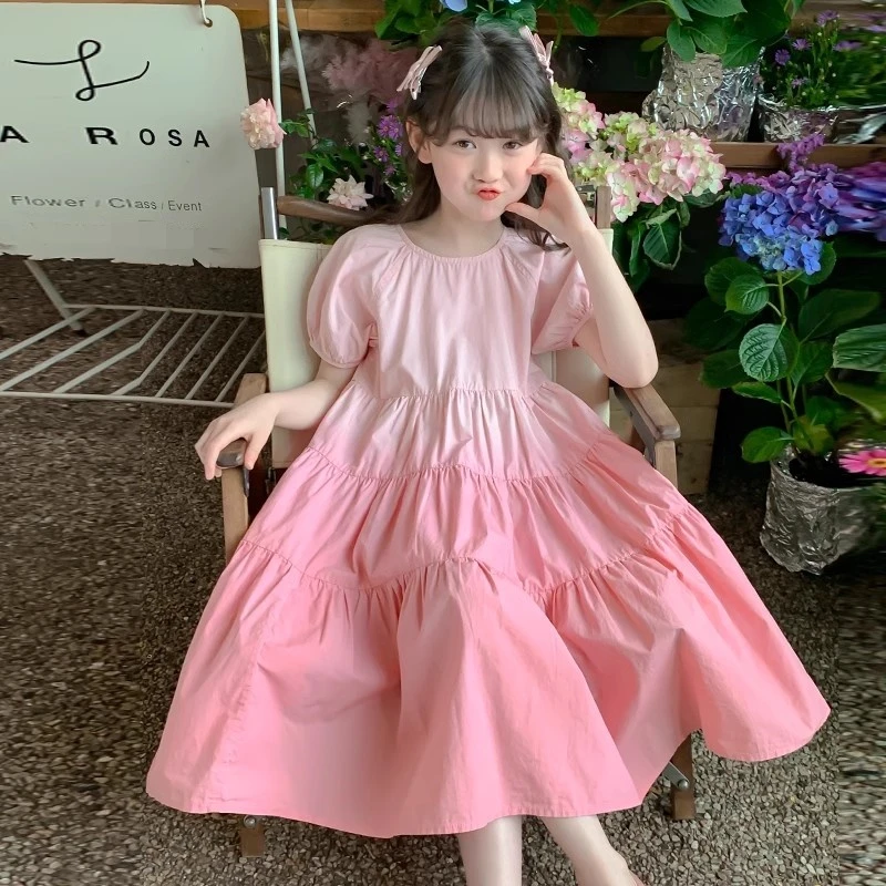 女童连衣裙2025新款夏装儿童裙子洋气女孩夏季长裙大童公主裙甜美