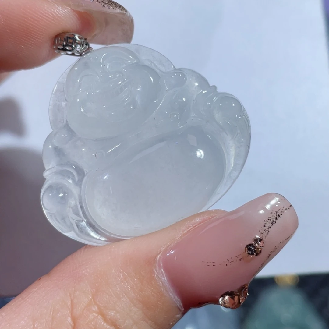 翡翠颈饰18K金镶嵌佛公