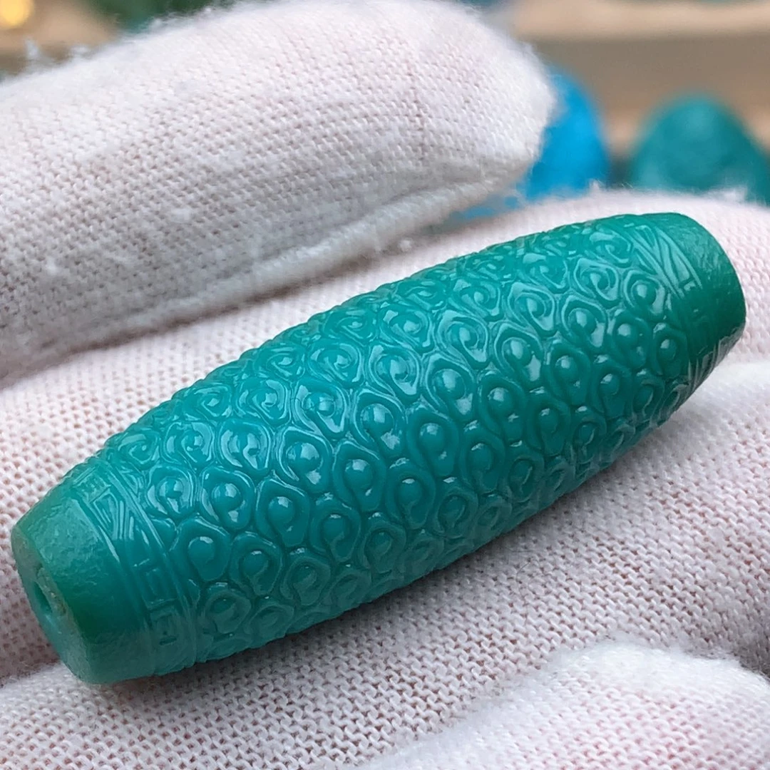 绿松石未镶嵌云纹天珠41.7mm