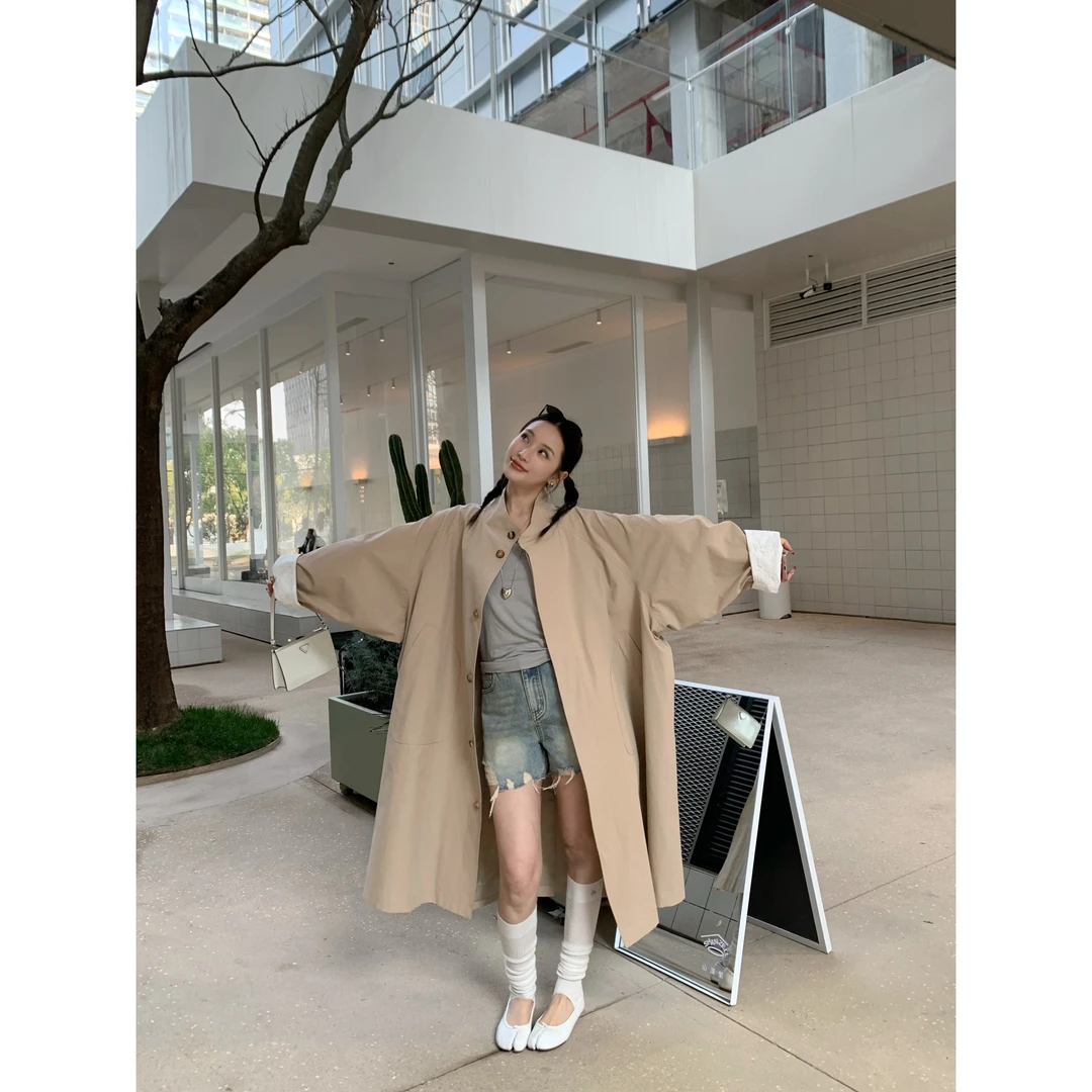 MANZANILLA设计师品牌25春夏新品拼接蕾丝袖风衣SOLSOL买手店